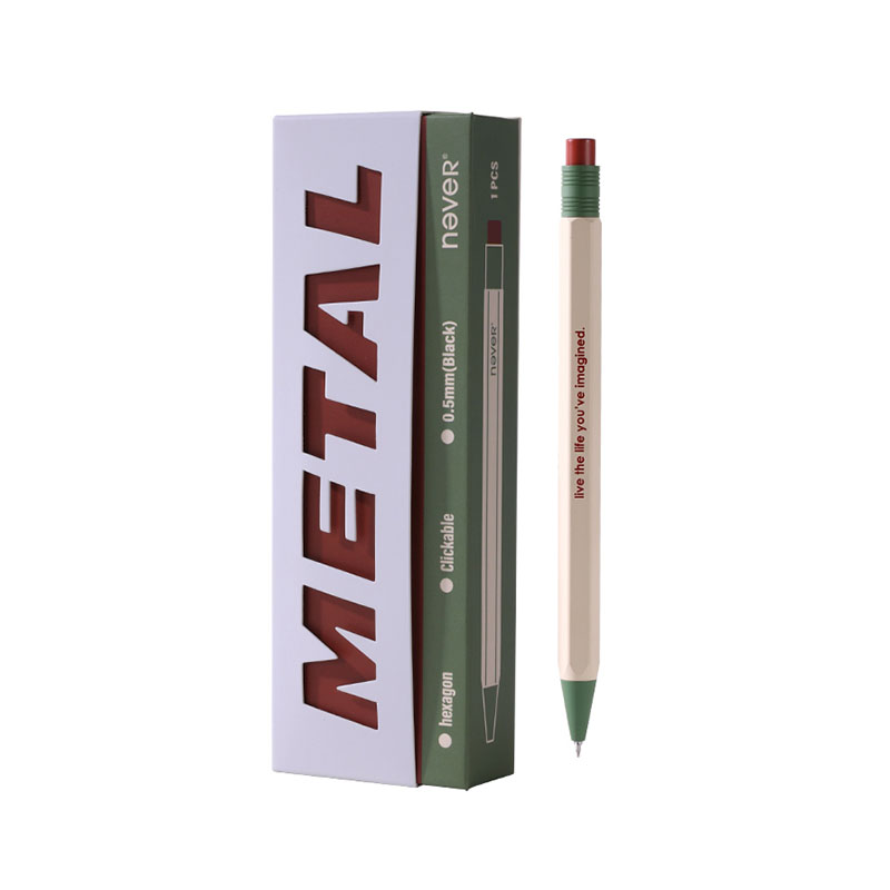 六角金属按动中性笔